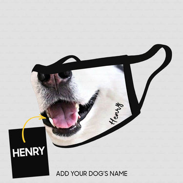 Personalized Dog Gift Idea - Husky Smiling Face Zoom In For Dog Lovers - Cloth Mask